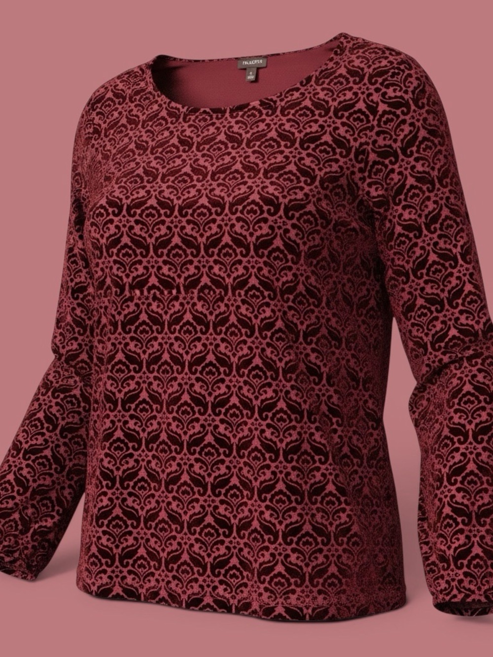 Talbots Velvet Burnout Long Sleeved Top.